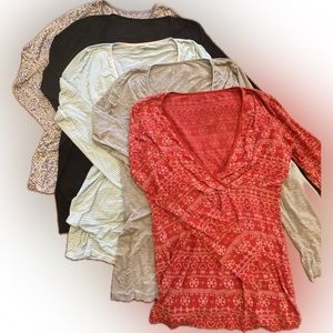 5 GAP LOVE NURSING cross over long sleeve modal elastane tops XS breast feeding